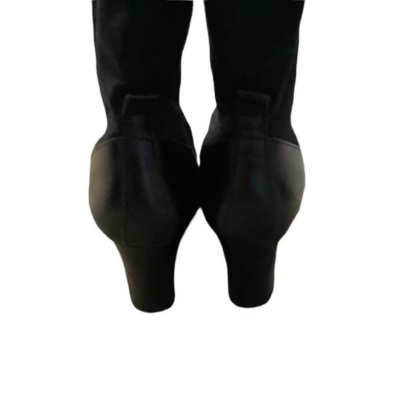 PAUL GREEN Women's Black Leather Almond Toe Block Heel Boots-Size 6 - Picture 9 of 16